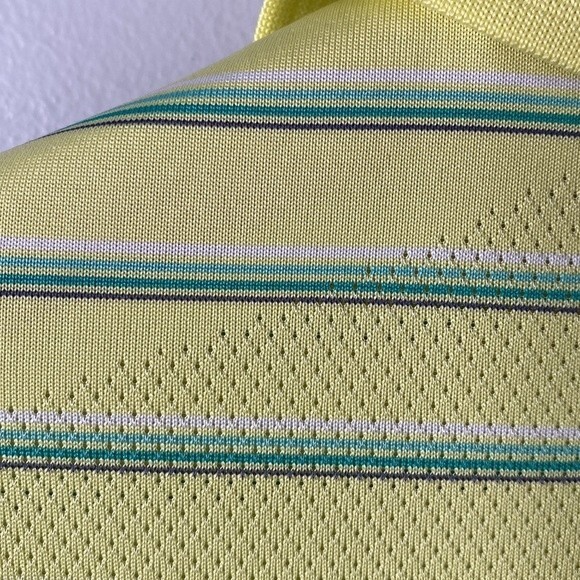 Nike Dry Fit Stripe Polo Shirt Short Sleeve Air Flow Mesh Breathable Wick Golf - Picture 7 of 15